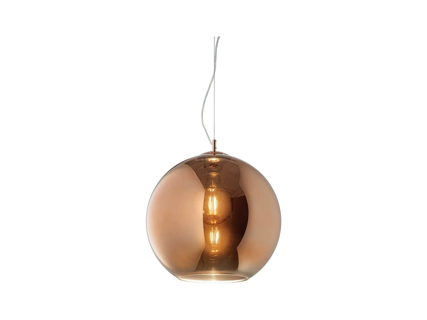 Ideal Lux Nemo Luminaire suspendu à 1 ampoule, petit dôme, cuivre, E27