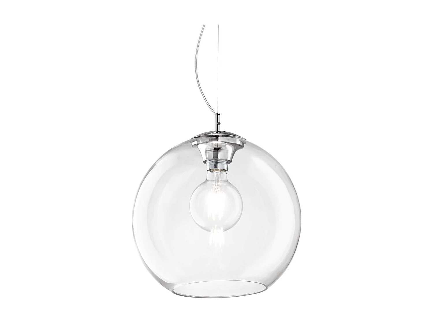 Ideal Lux Nemo Clear Luminaire suspendu grand globe à 1 ampoule transparent, E27