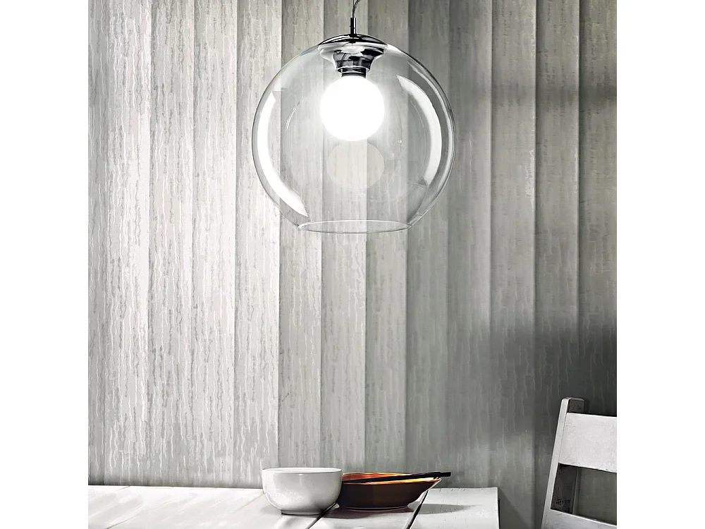 Ideal Lux Nemo Clear Luminaire suspendu grand globe à 1 ampoule transparent, E27