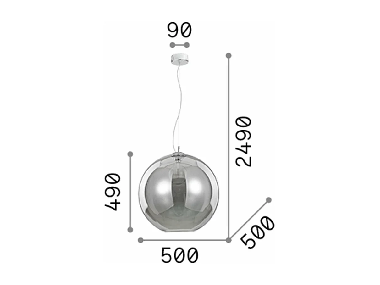 Ideal Lux Nemo Clear Luminaire suspendu grand globe à 1 ampoule transparent, E27