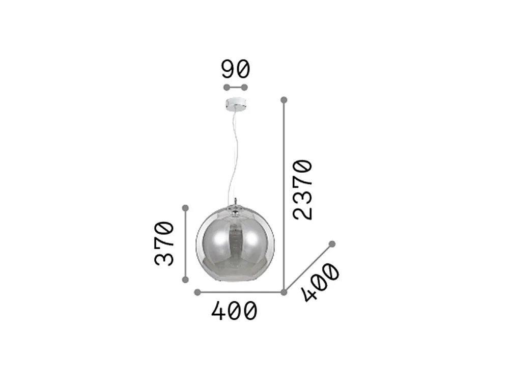 Ideal Lux NEMO - Plafoniera Cupola da Interno Soffitto 1 Luce Paralumi Cromo, E27
