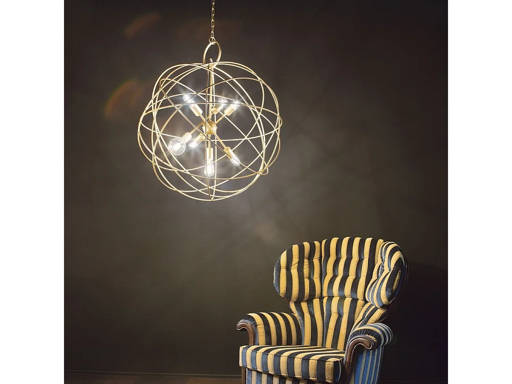 Ideal Lux Konse - 6 Licht sphärische Decke Anhänger Gold