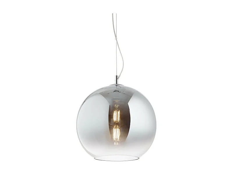Ideal Lux Discovery Fade - Lámpara colgante de techo de globo pequeño con 1 luz, cromo, E27
