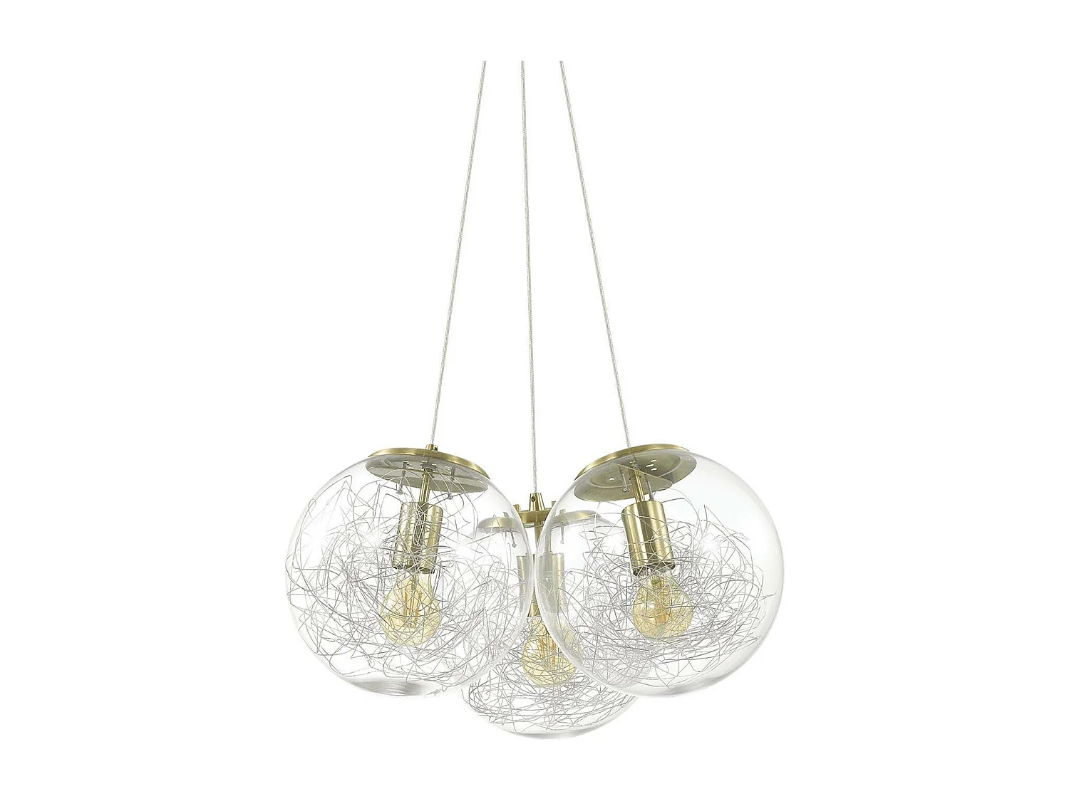 Ideal Lux Mapa - 3 luci a sospensione a soffitto in ottone