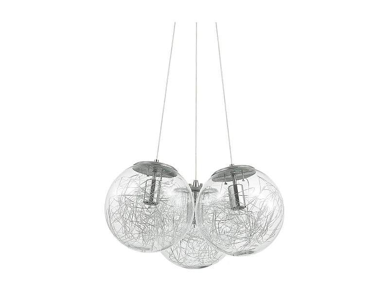 Ideal Lux Mapa - Níquel colgante de techo en racimo de 3 luces