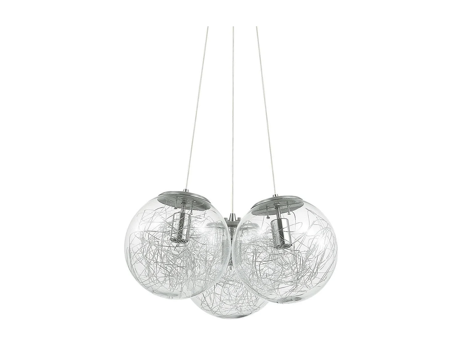 Ideal Lux Mapa - Níquel colgante de techo en racimo de 3 luces