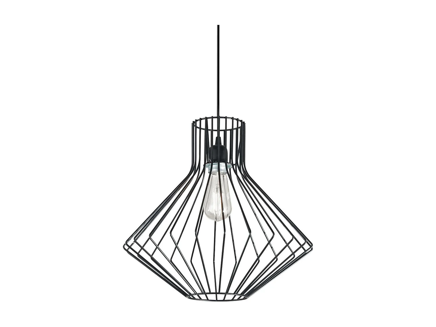 Ideal Lux Ampolla - 1 lámpara colgante de techo de alambre negro, E27