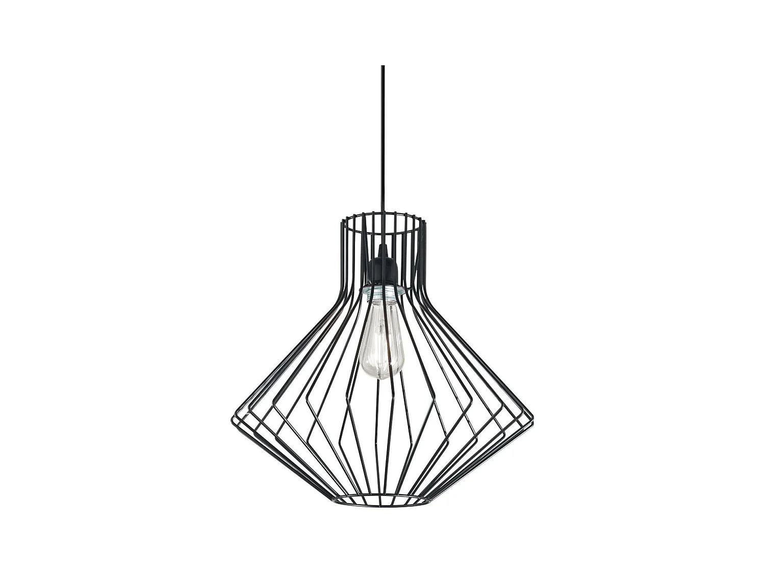 Ideal Lux Ampolla Plafonnier à 1 lumière en fil noir, E27