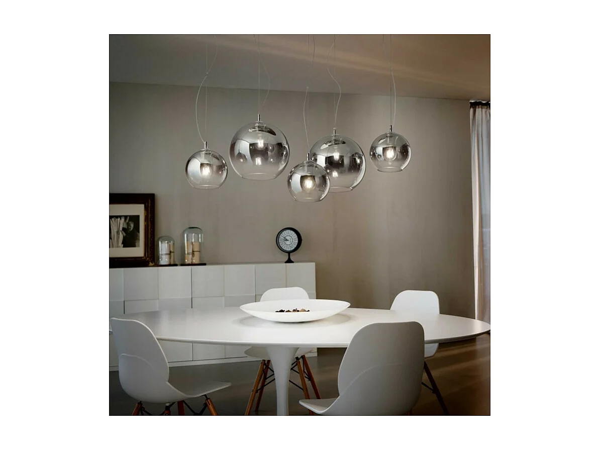Ideal Lux Discovery Fade Suspension à 5 ampoules au plafond, chrome, E27