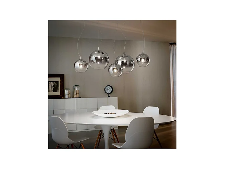 Ideal Lux Discovery Fade Suspension à 5 ampoules au plafond, chrome, E27