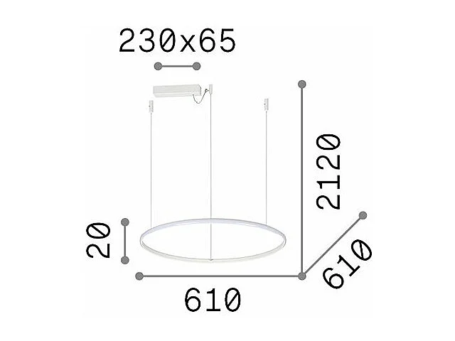 LED dekorative runde integrierte Pendelleuchte weiß, 3000K