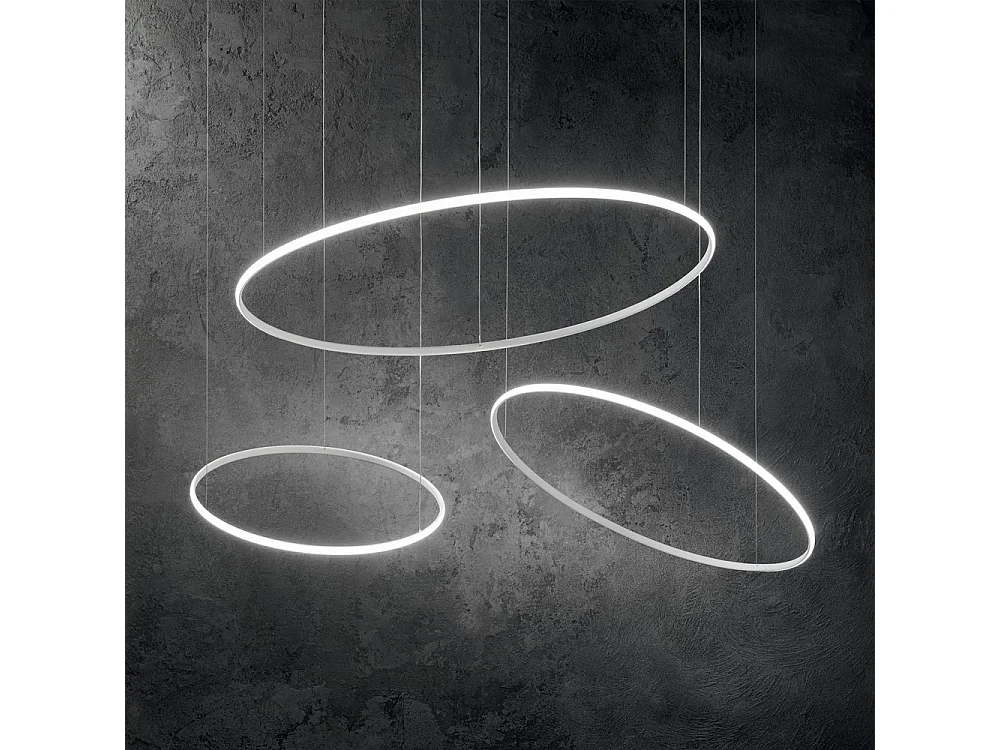 Lámpara colgante LED decorativa redonda integrada blanca, 3000K