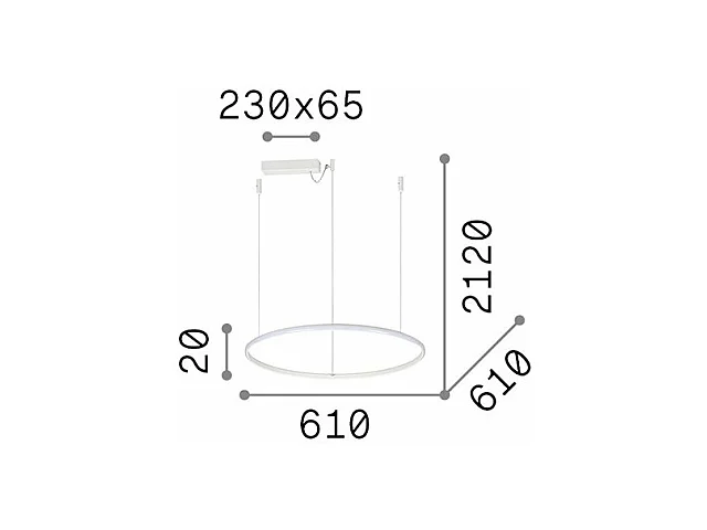 Lámpara colgante LED decorativa redonda integrada blanca, 3000K
