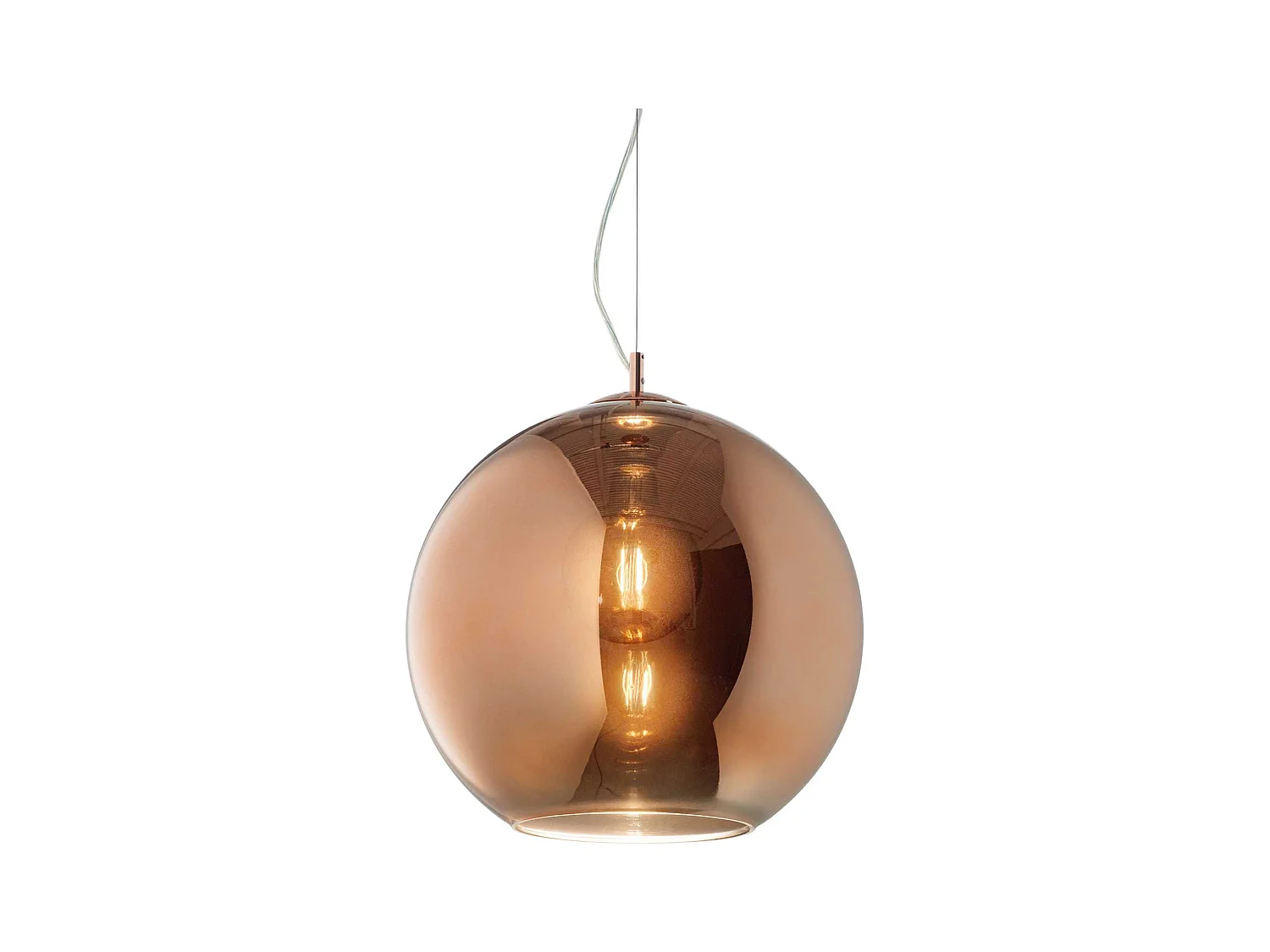 Ideal Lux Nemo Pendentif à 1 ampoule à dôme moyen en cuivre, E27