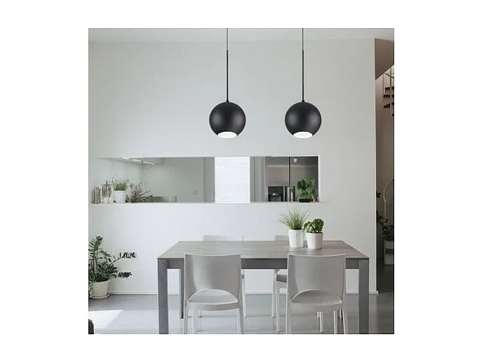 Ideal Lux MR - Indoor Globe Deckenpendelleuchte 1 Hellschwarz, GU10