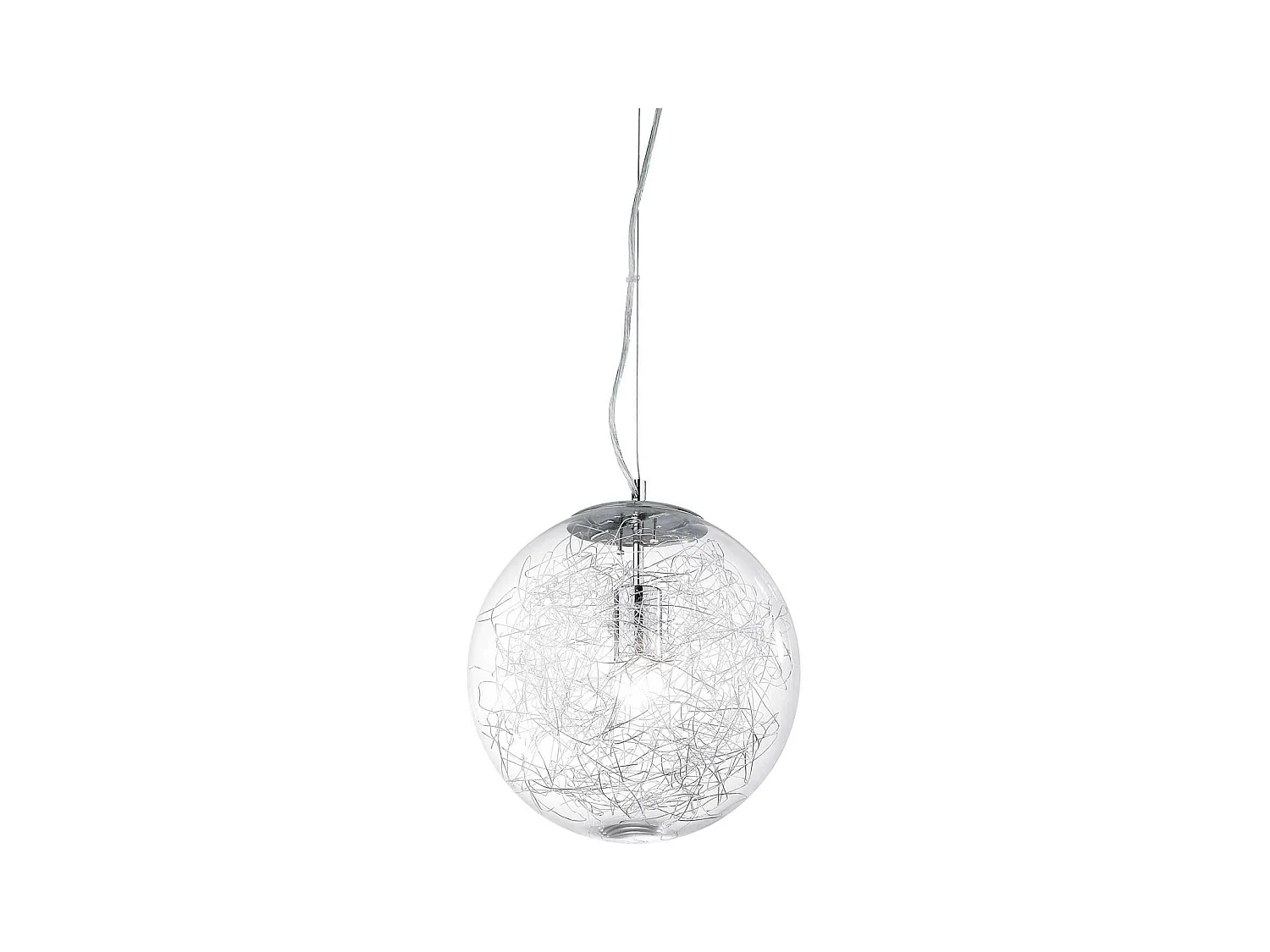 Ideal Lux Mapa Max Suspension à 1 ampoule, petit globe, chrome, E27