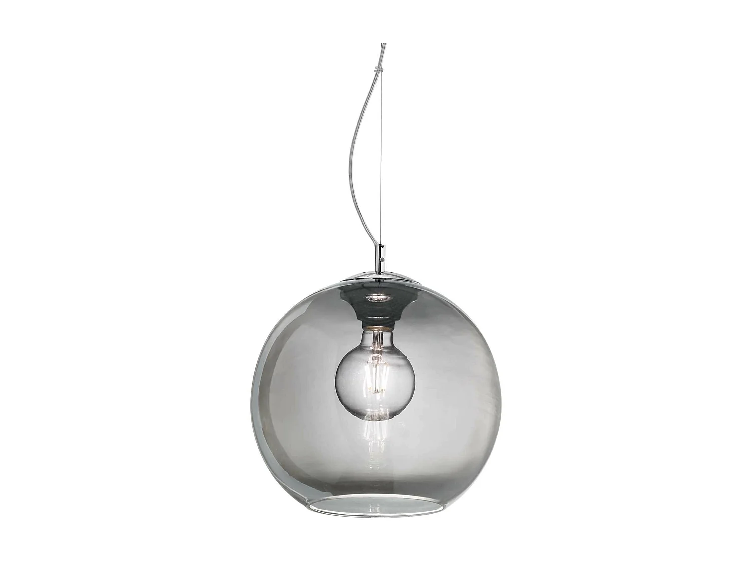 Ideal Lux Nemo - Lámpara colgante de techo tipo cúpula pequeña con 1 luz gris, ahumado, E27