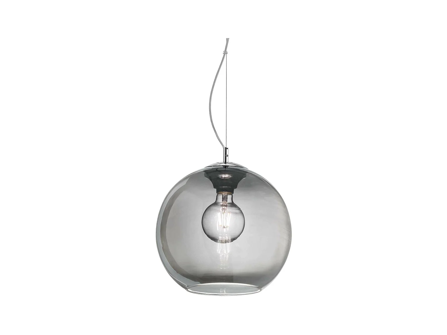 Ideal Lux Nemo Luminaire suspendu à 1 ampoule, petit dôme, gris, fumé, E27