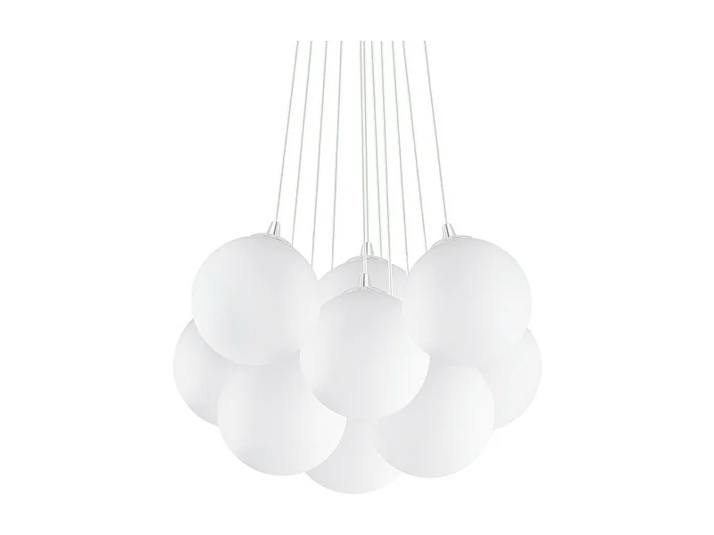 Ideal Lux Mapa Bianco - Colgante Cluster pequeño de 11 luces, blanco, E14