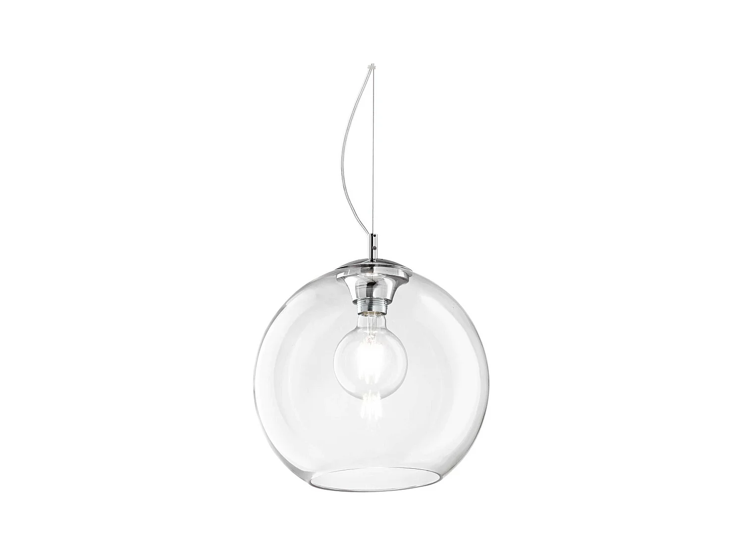 Ideal Lux Nemo Clear Luminaire suspendu à 1 ampoule moyen globe transparent, E27