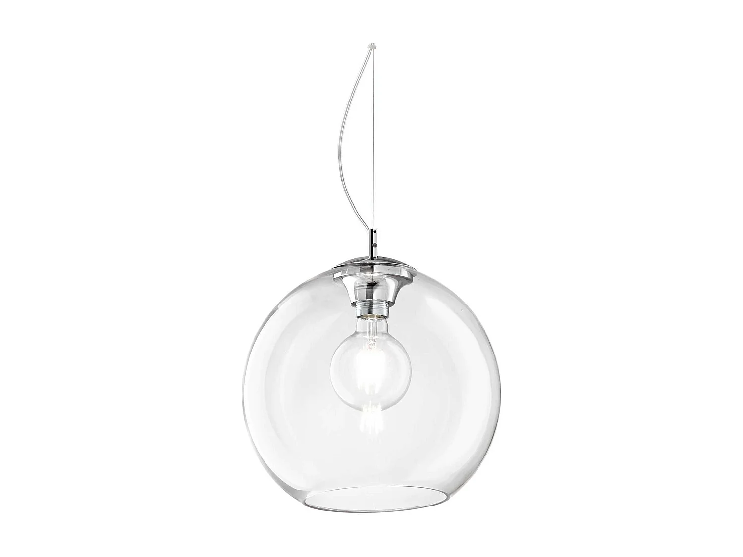 Ideal Lux Nemo Clear Luminaire suspendu à 1 ampoule moyen globe transparent, E27