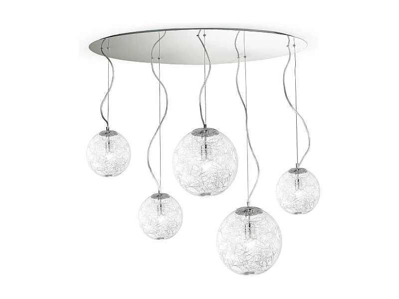 Ideal Lux Mapa Max - Lámpara colgante de techo con 5 luces, cromada, E27