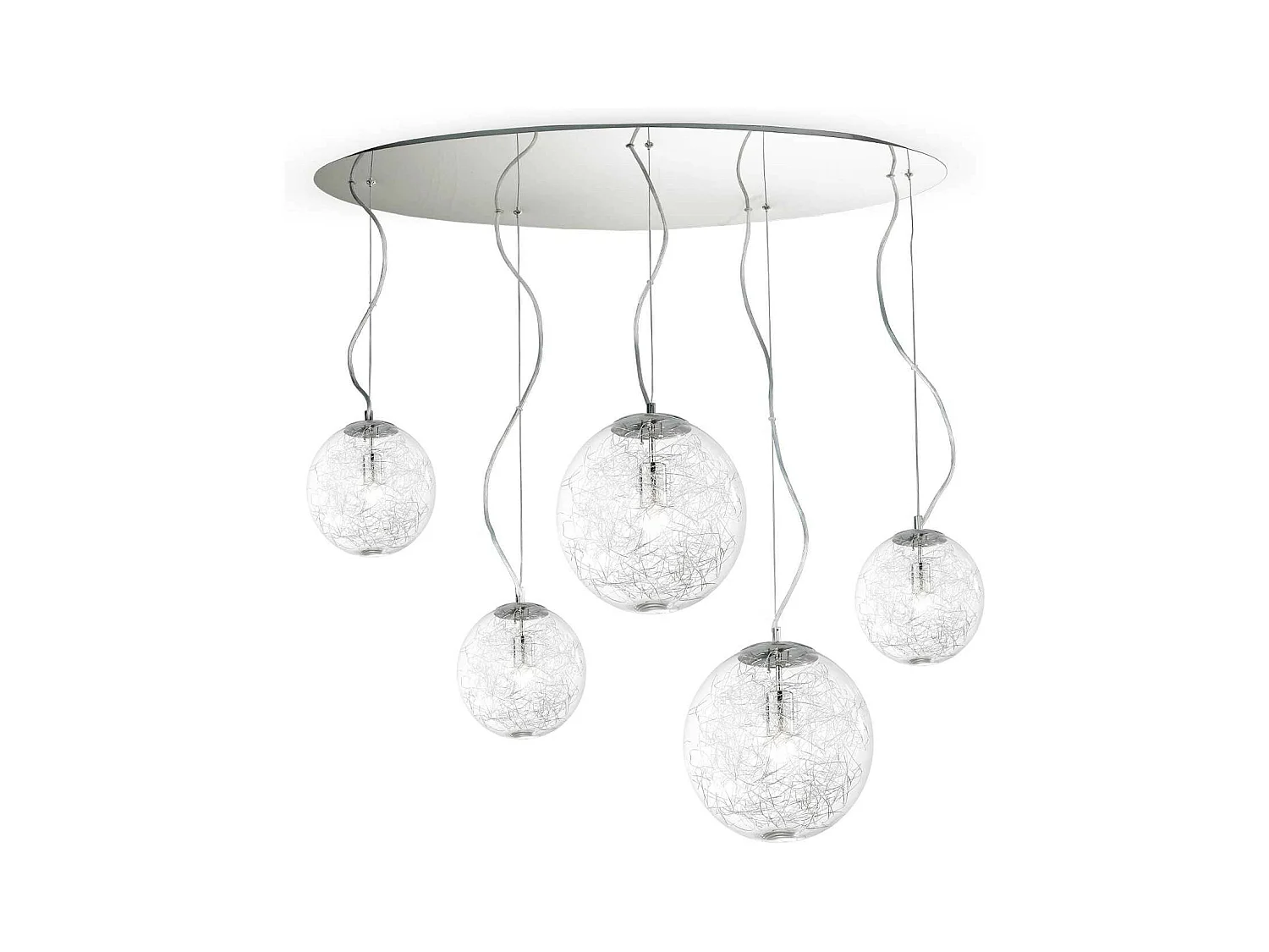 Ideal Lux Mapa Max Suspension de plafond à 5 ampoules, chrome, E27