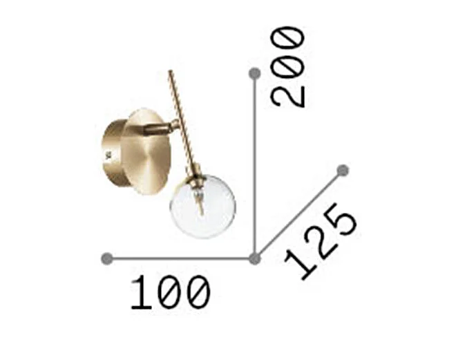 Ideal Lux Maracas Applique murale à 1 lumière, laiton antique