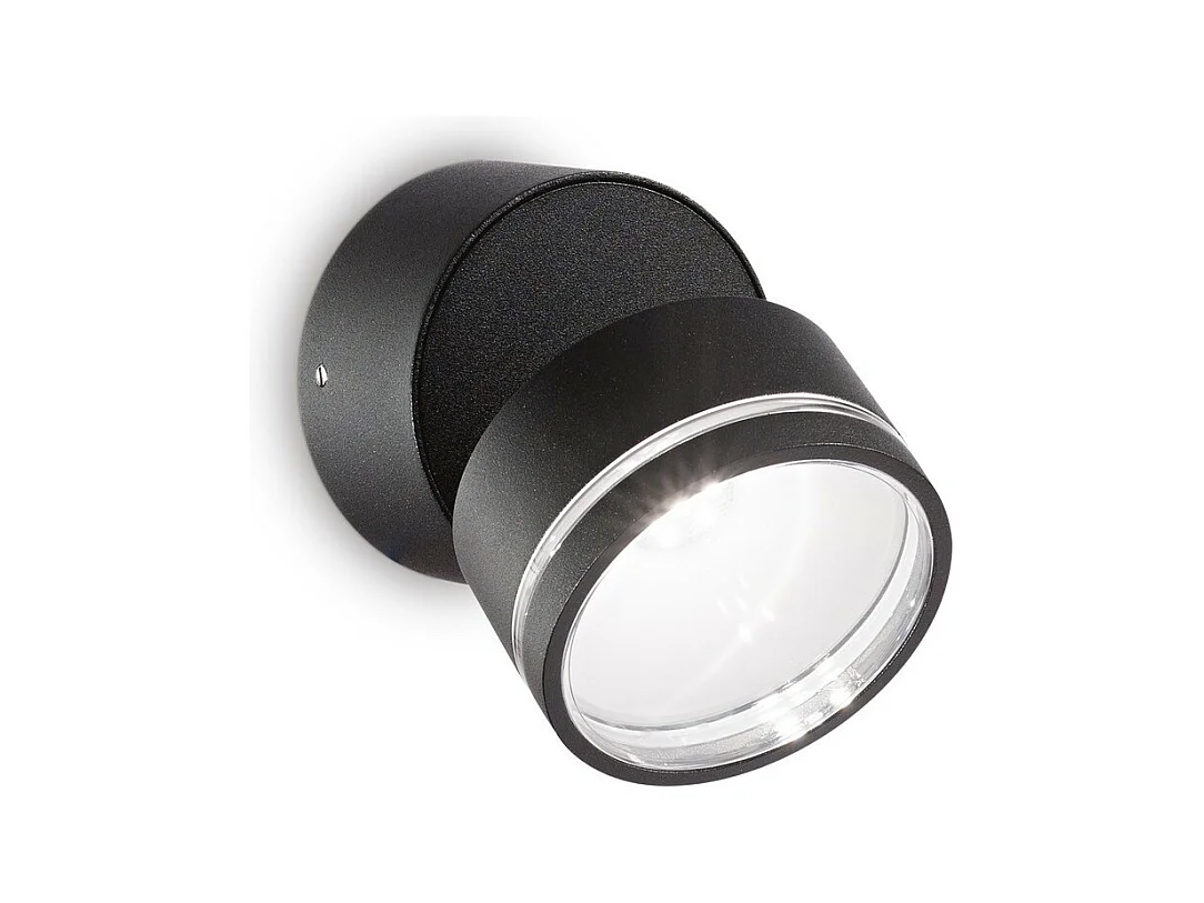 Ideal Lux OMEGA Spot Simple Rond Noir IP54 4000K