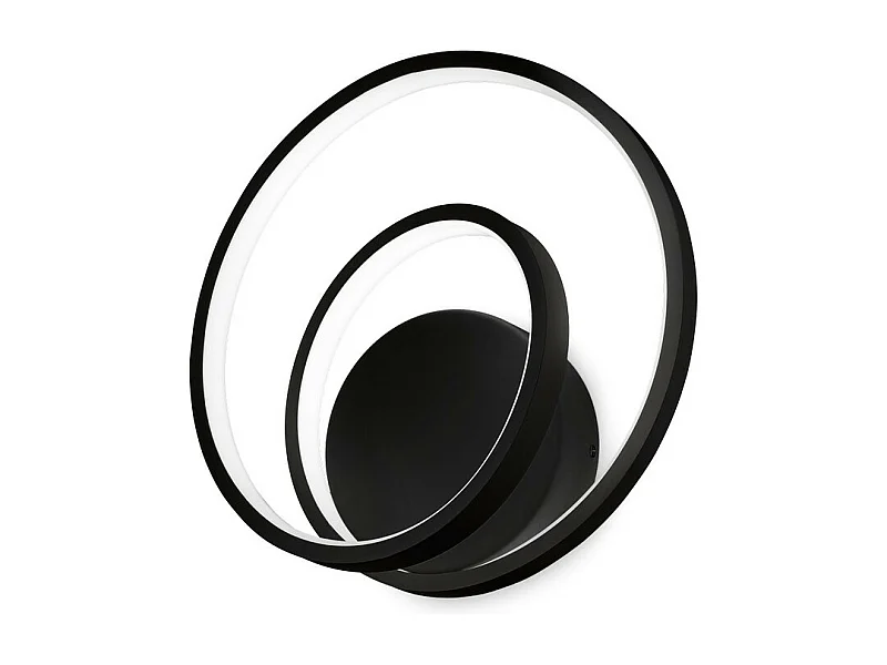 Ideal Lux OZ Lampada da parete a LED integrata Swirl dimmerabile nera, 3000K