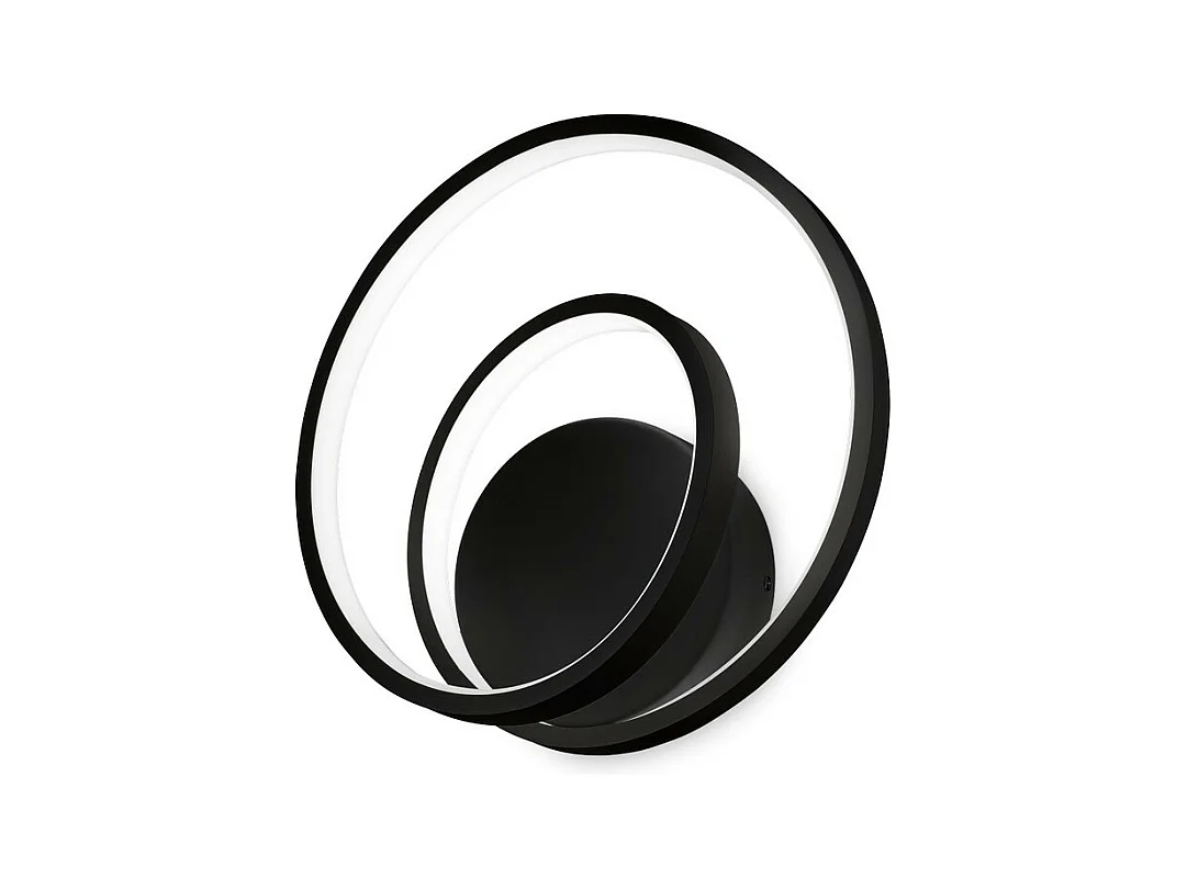 Ideal Lux OZ Applique Murale LED Intégrée Swirl Dimmable Noir, 3000K