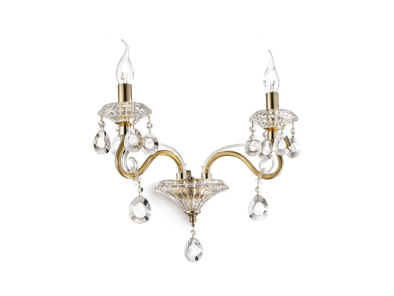 Ideal Lux Negresco Applique murale d'intérieur à 2 ampoules, or, E14