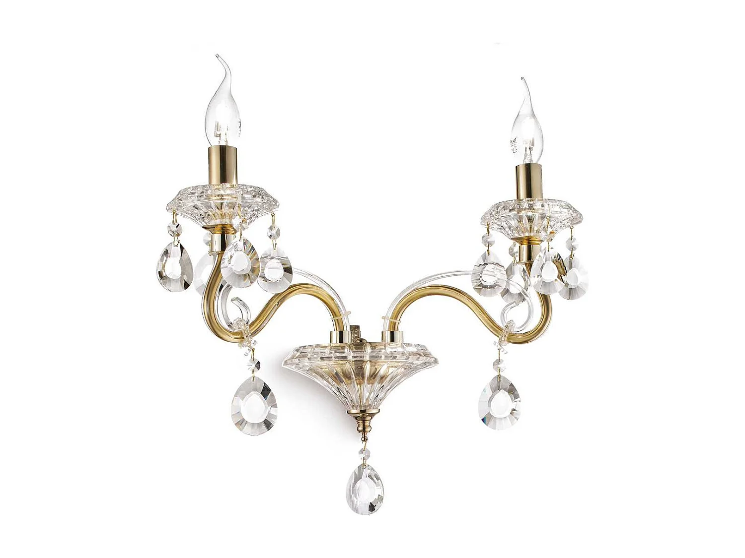 Ideal Lux Negresco Applique murale d'intérieur à 2 ampoules, or, E14