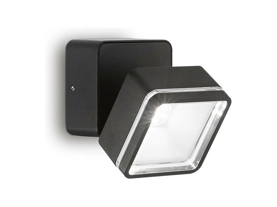 Ideal Lux OMEGA Spot Simple Carré Noir IP54 4000K