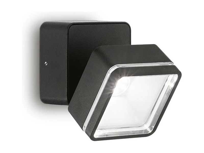 Ideal Lux OMEGA Foco Cuadrado Simple Negro IP54 4000K