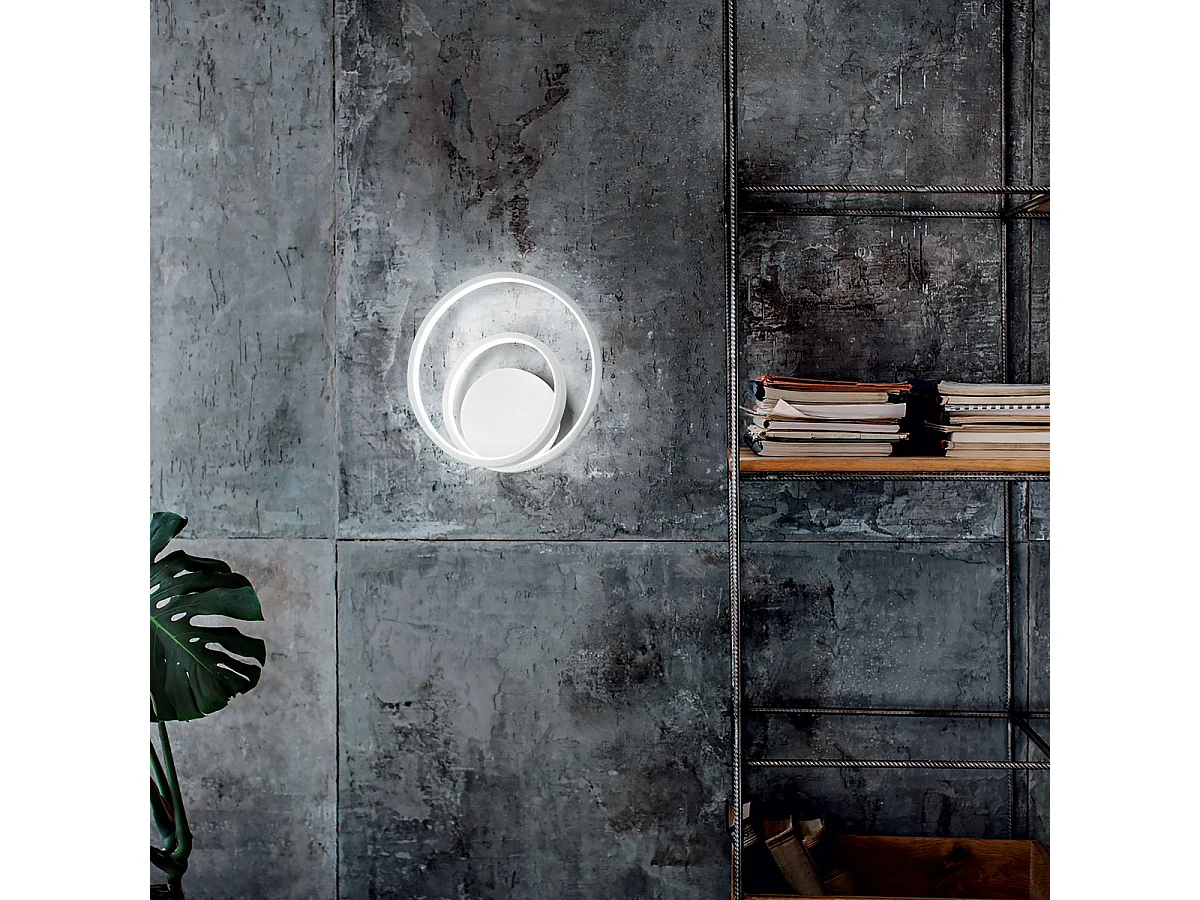 Ideal Lux OZ Applique Murale LED Intégrée Swirl Dimmable Blanc, 3000K