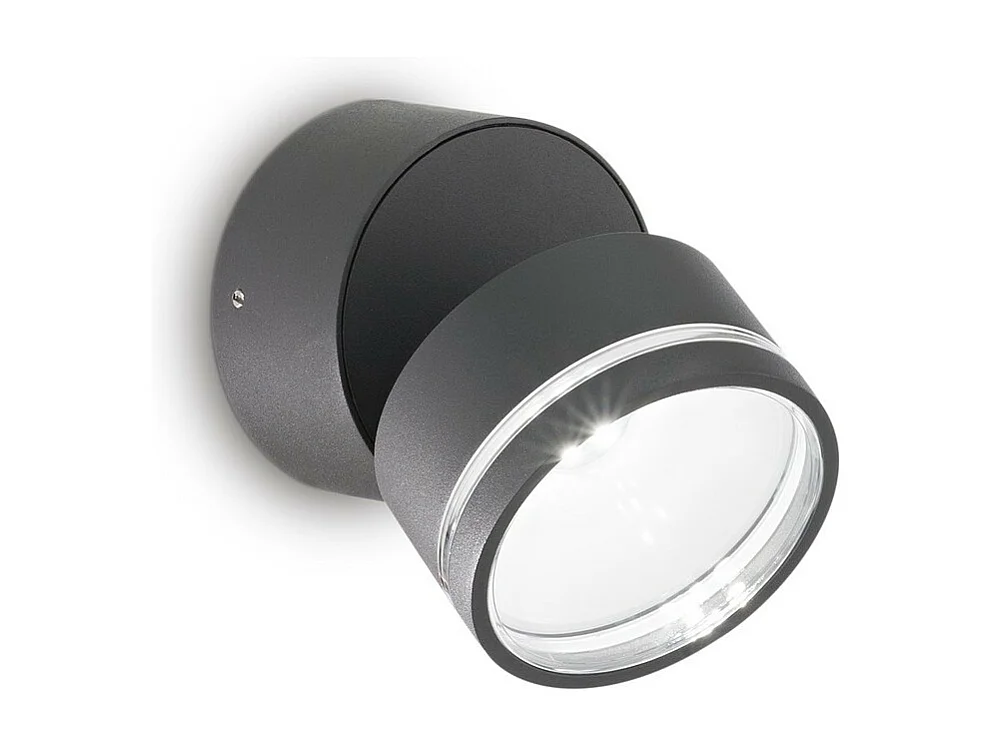 Ideal Lux OMEGA Faretto Singolo Rotondo Antracite IP54 4000K