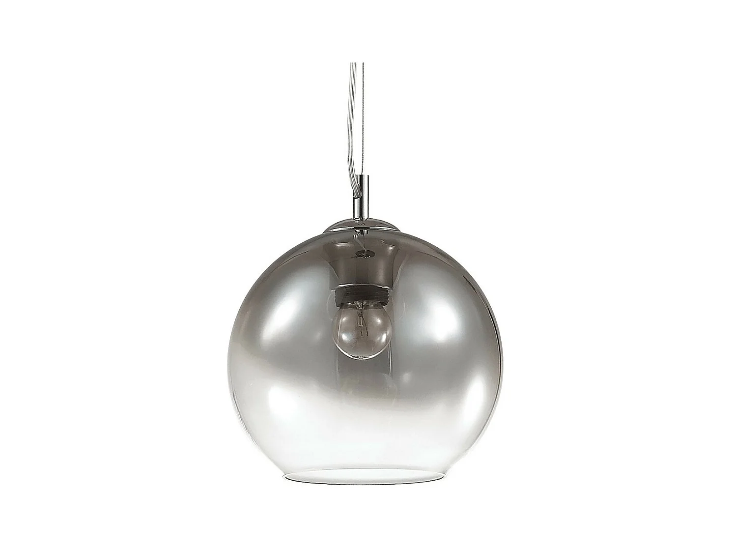 Ideal Lux Discovery Fade Grand luminaire suspendu à 1 ampoule globe chromé, E27
