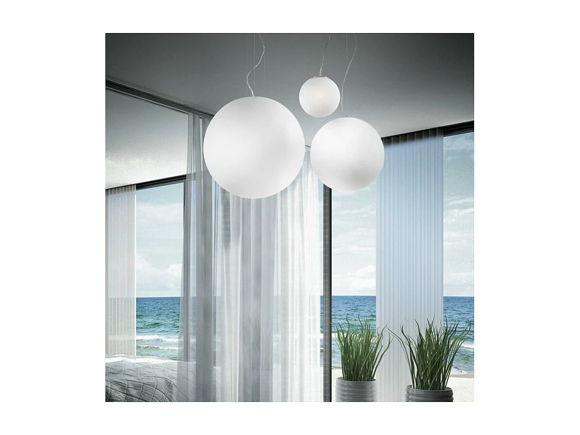 Ideal Lux Mapa Bianco - Lámpara colgante de techo extragrande con 1 luz blanca, E27