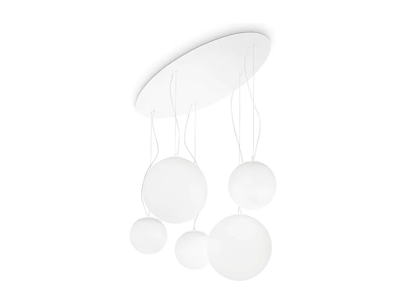 Ideal Lux Mapa Bianco - 5 licht Cluster Deckenanhänger Weiß, E27