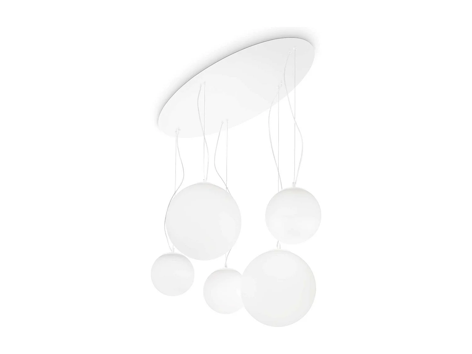 Ideal Lux Mapa Bianco - 5 licht Cluster Deckenanhänger Weiß, E27