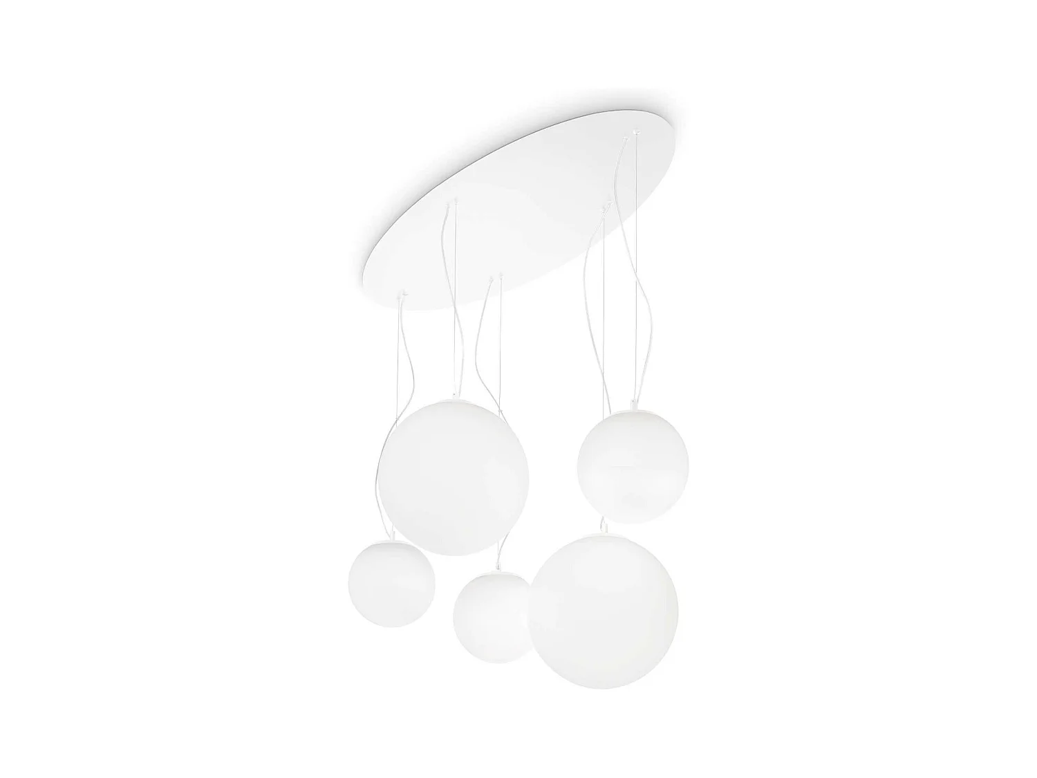 Ideal Lux Mapa Bianco Suspension de plafond à 5 ampoules, blanc, E27