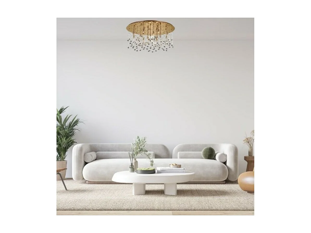 Ideal Lux Moonlight Pendentif de plafond moyen à 8 ampoules, or, G9