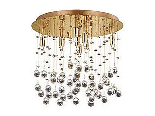 Ideal Lux Moonlight Pendentif de plafond moyen à 8 ampoules, or, G9