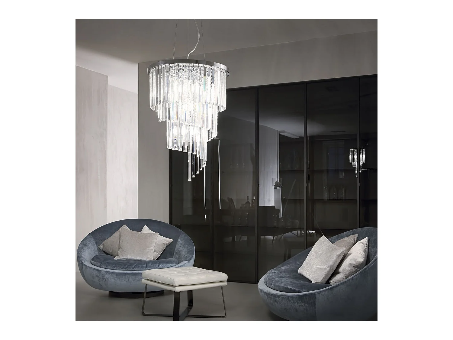 Ideal Lux Carlton - Lampadario a 12 luci cromato, attacco E14