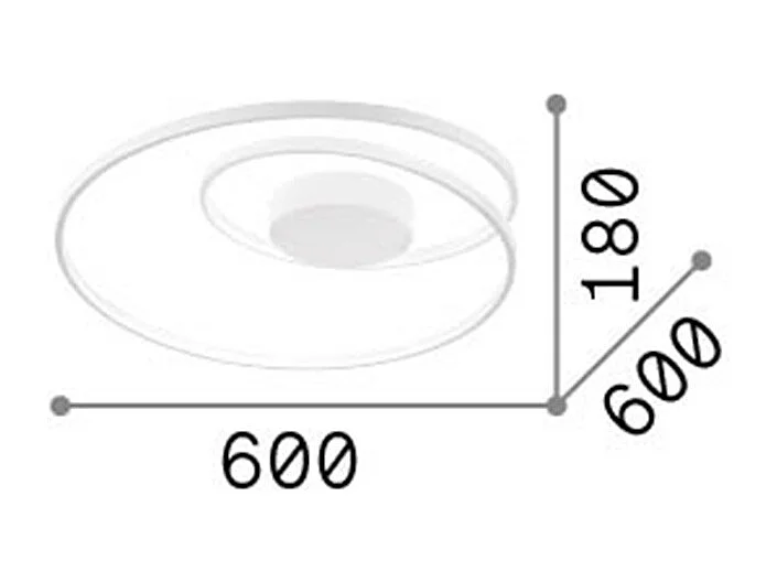 LED Decorativo Remolino Integrado LED Semi Empotrado Blanco, 3000K