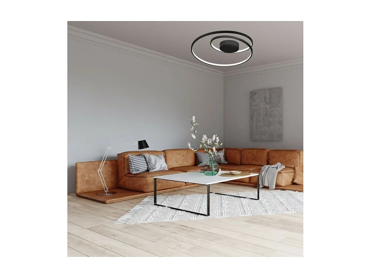 Ideal Lux OZ Dimmbare Swirl Integriertes LED Halbbündiges Licht Schwarz, 3000K