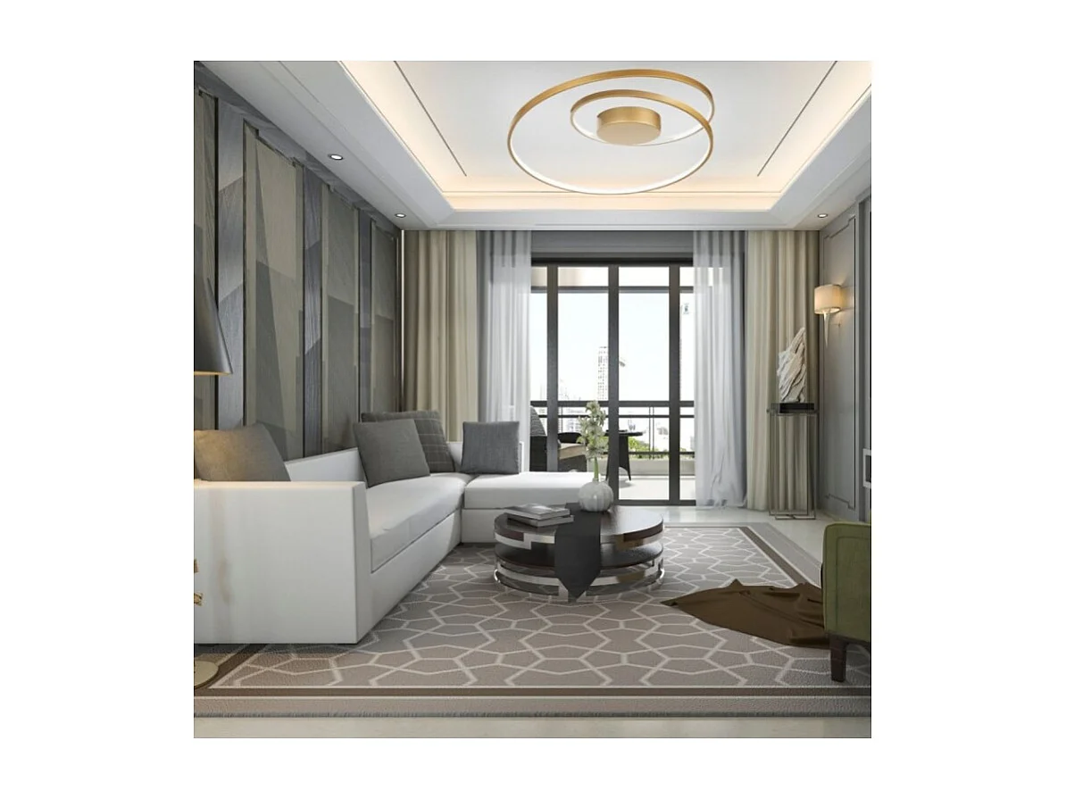 Ideal Lux OZ Laiton semi-affleurant à DEL intégré tourbillonnant à intensité variable, 3000K