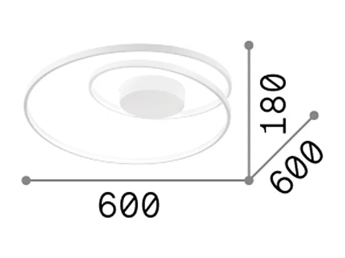 Ideal Lux OZ Laiton semi-affleurant à DEL intégré tourbillonnant à intensité variable, 3000K