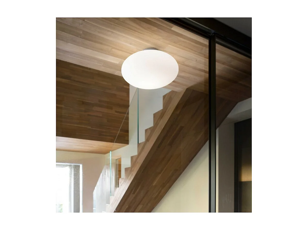 Ideal Lux Candy Plafonnier à 1 ampoule Globe Blanc, E27